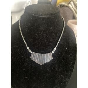 Vintage Hematite Bars 17 1/2 Necklace. Pic Does Not Do This piece Justice